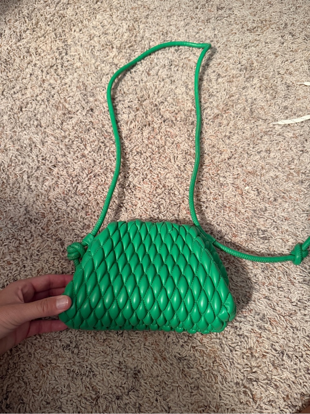 Green Woven Crossbody Shoulder Bag